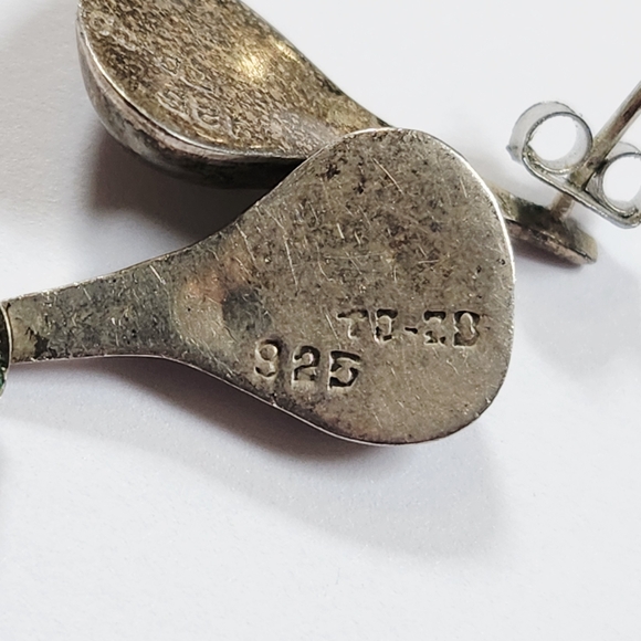 Vintage Sterling Silver 925 Hershey Kiss Teardrop Earrings - Picture 4 of 5